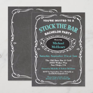 Stock the bar bachelor party invitation