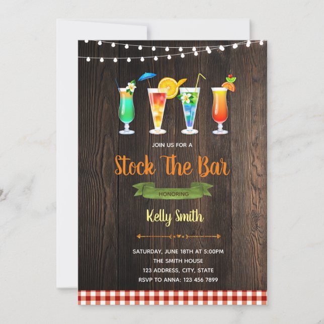 Stock the bar bbq invitation (Front)