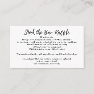 Stock the Bar Bridal Shower Raffle Ticket - Simple Enclosure Card