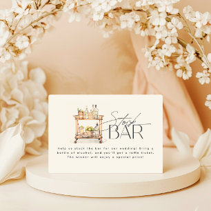 Stock The Bar Cart Couples Shower Enclosure Card