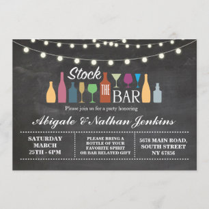 Stock The Bar Chalk Engagement Shower Invitation