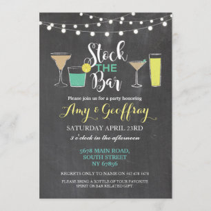 Stock The Bar Chalk Party Couple's Shower Invitation