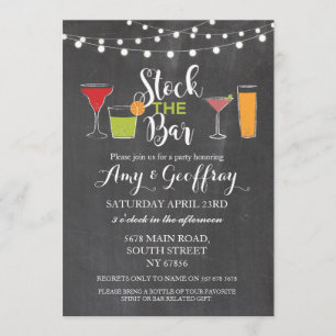 Stock The Bar Chalk Party Engagement Invitation
