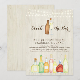 Stock the Bar Couple Shower Rehearsal Engagement Invitation