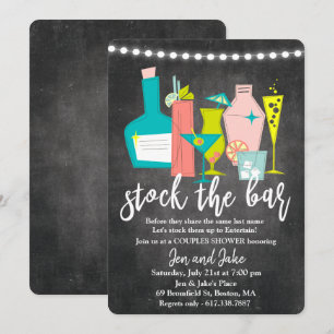Stock the Bar Couples Coed Shower Invitation
