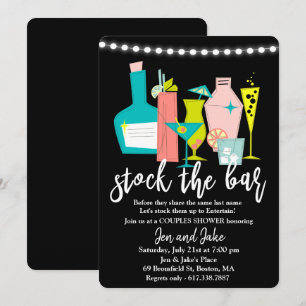 Stock the Bar Couples Coed Shower Invitation