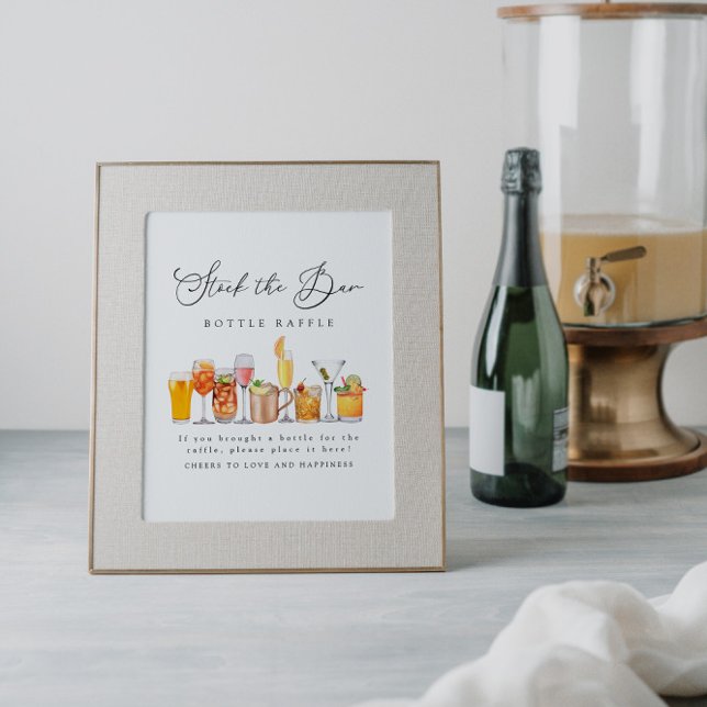 Stock The Bar Couples Shower Bottle Raffle Sign (Creator Uploaded)