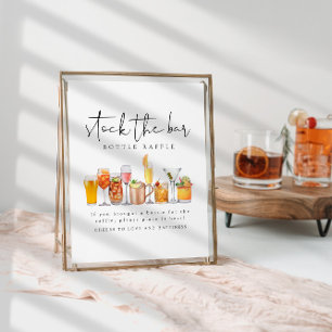 Stock The Bar Couples Shower Bottle Raffle Sign