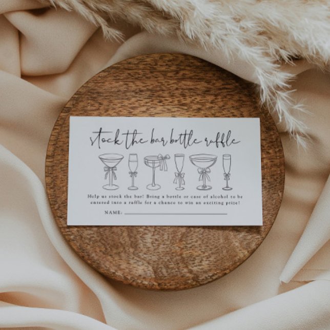 Stock The Bar Couples Shower Bottle Raffle Ticket Enclosure Card (Creator Uploaded)