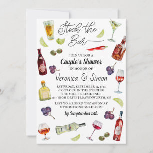 Stock the Bar Couple's Shower Invitation