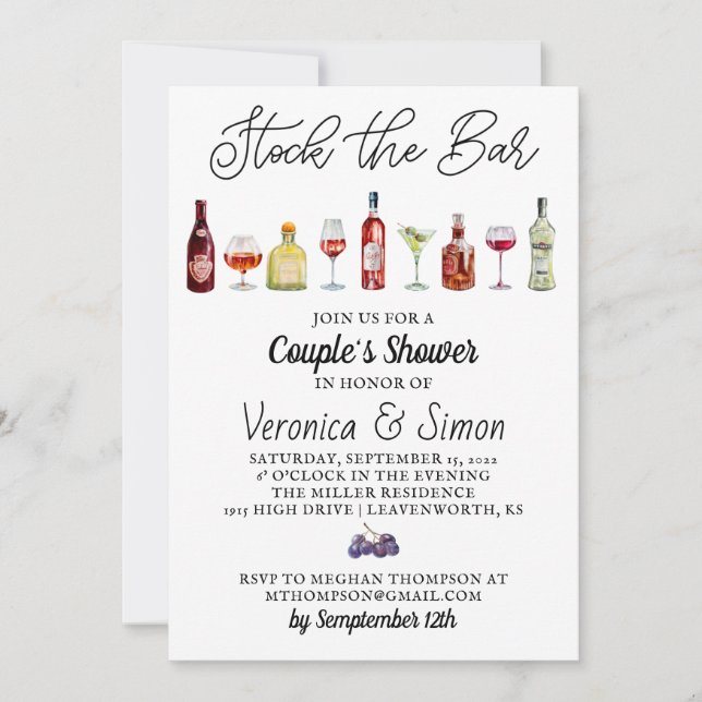 Stock the Bar Couple's Shower Invitation (Front)