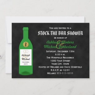 Stock the Bar Couples Shower Invitation Chalkboard