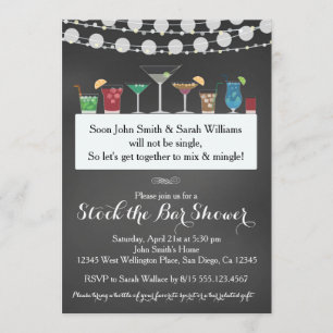 Stock the Bar Couples Wedding Shower Invitation