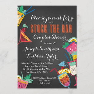Stock the Bar Couples Wedding Shower Invitation
