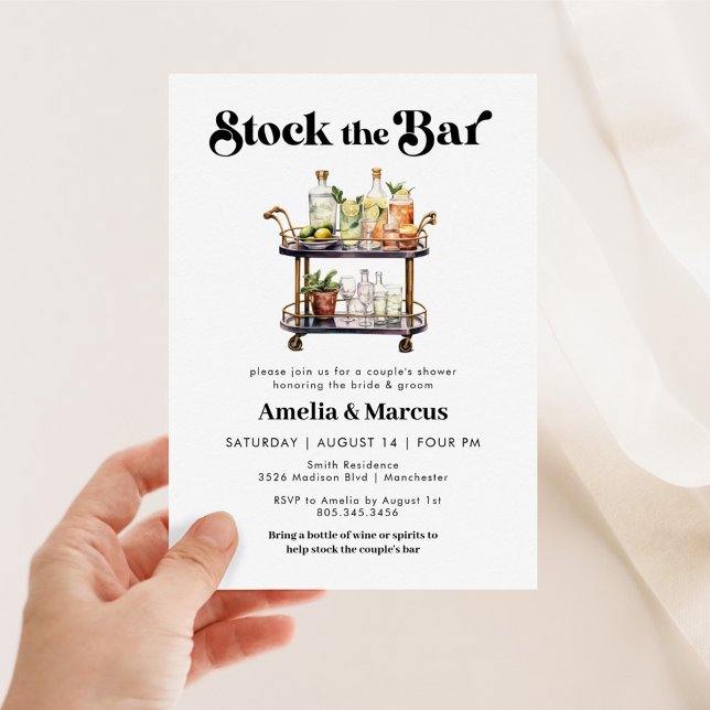 Stock the Bar Couple's Wedding Shower Invitation (Creator Uploaded)