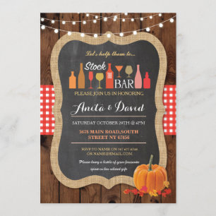 Stock The Bar Fall Pumpkin Engagement Invitation