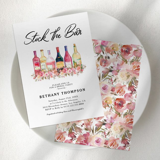 Stock the Bar Floral Bridal Party Invitation (Creator Uploaded)