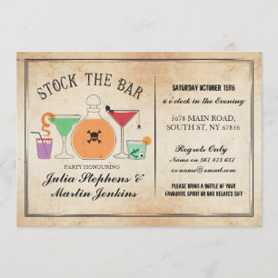 Stock The Bar Gothic Party Engagement Invitation