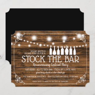 Stock the Bar Housewarming Cocktail Party Invitation