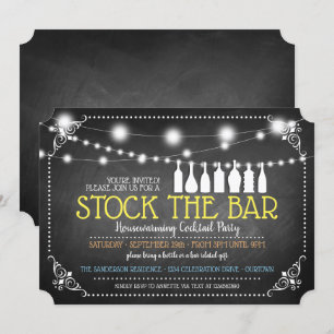Stock the Bar Housewarming Cocktail Party Invitation