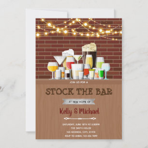 Stock the bar housewarming invitation
