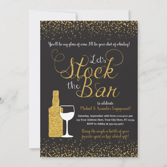 Stock the Bar Invitation | Engagement Party (Front)
