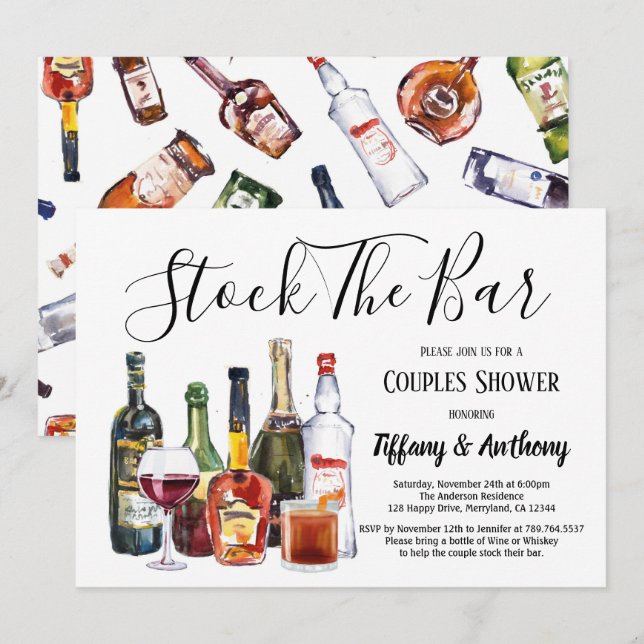 Stock The Bar Invitation Housewarming Invitation (Front/Back)