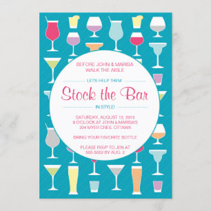 Stock the Bar Invitation in Blue