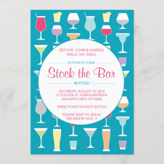 Stock the Bar Invitation in Blue