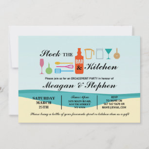 Stock The Bar & Kitchen Engagement Lakes Invitation