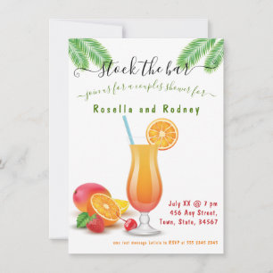 Stock the Bar Orange Couples Shower Invitation