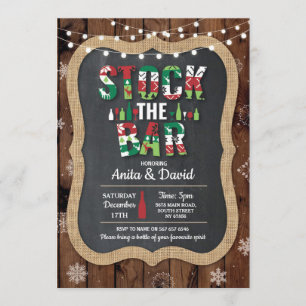 Stock The Bar Party Couple's Shower Christmas Xmas Invitation