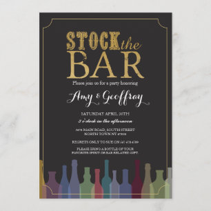 Stock The Bar Party Engagement Bottles Invite