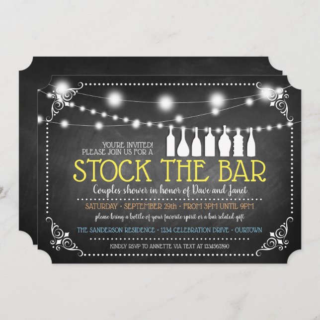 Stock the Bar Party Invitation (Front/Back)