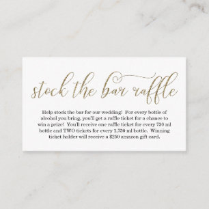 Stock the Bar Raffle Card Bridal Shower Invitation