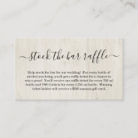 Stock the Bar Raffle Card Bridal Shower Invitation