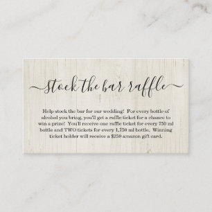 Stock the Bar Raffle Card Bridal Shower Invitation