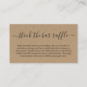 Stock the Bar Raffle Card Bridal Shower Invitation
