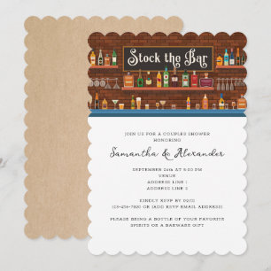 Stock the Bar Rustic Couples Coed Bridal Shower Invitation