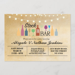 Stock The Bar Rustic Engagement Shower Invitation