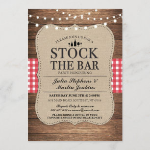 Stock The Bar Rustic Party Engagement Invitation