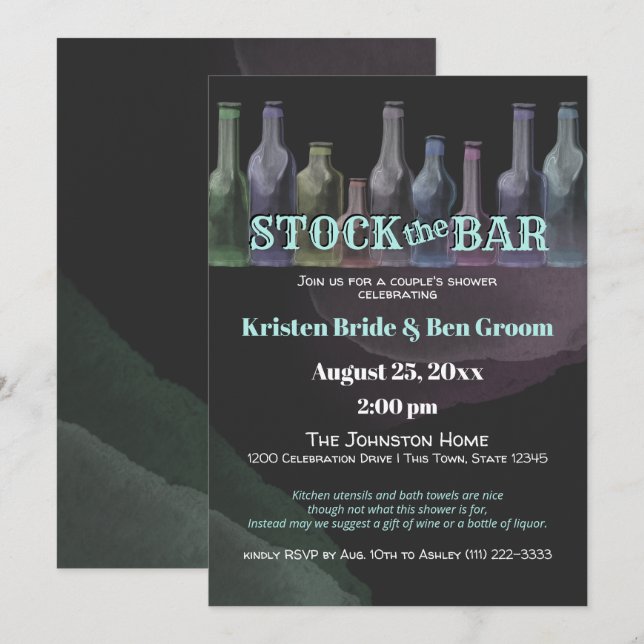 Stock the Bar Shower Invitation (Front/Back)