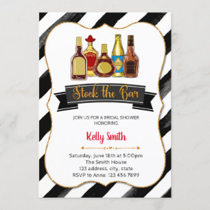 Stock the bar shower party invitation