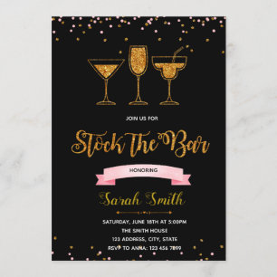 Stock the bar shower party invitation