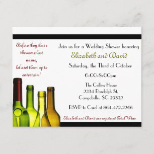 Stock the Bar Shower, Wine Bottle Invitation