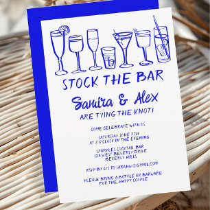 Stock the Bar Whimsical Cocktail Drinks Engagement Invitation