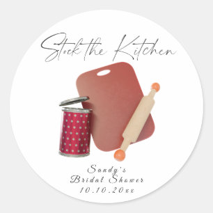 Stock the Kitchen Bridal Shower Classic Round Sticker