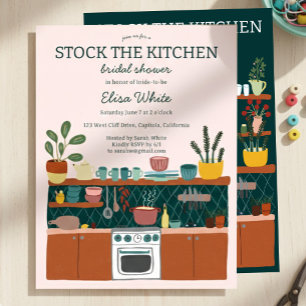 STOCK THE KITCHEN Bridal Shower Cute CUSTOM Invitation