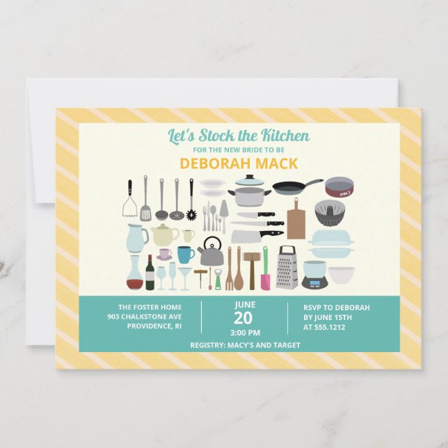 Stock the Kitchen Bridal Shower Invitation (Front)