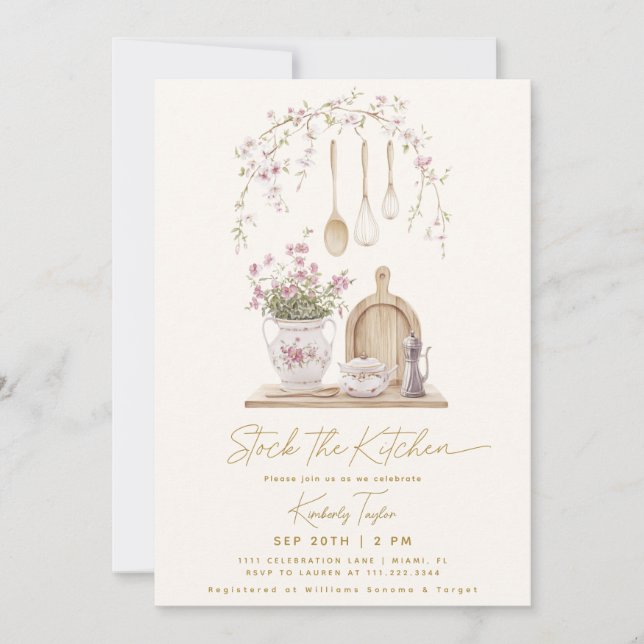 Stock The Kitchen Bridal Shower Invitation (Front)